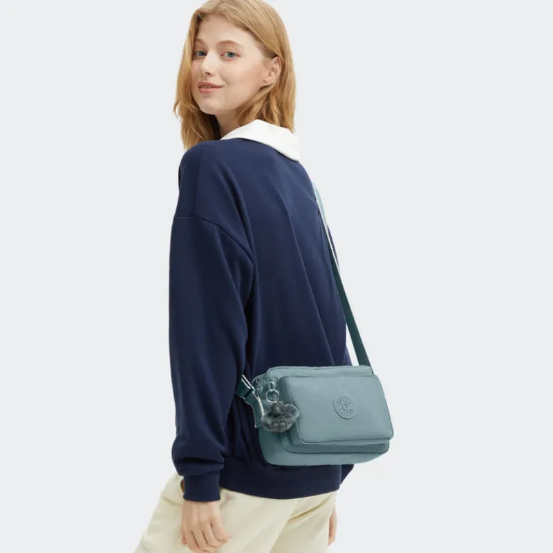 Kipling Shoulder Bags | Crossbodys-ABANU M Versatile Medium Crossbody with Adjustable Shoulder Strap - Relaxed Grey (blue)