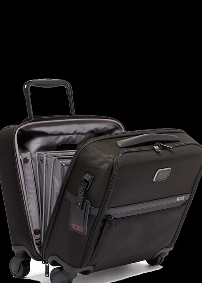 Tumi Softside Luggage | Spinner (4 Wheel)-Alpha 3 Compact 4 Wheeled Brief - Black