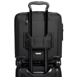 London Luggage Softside Luggage-Alpha 3 Compact 4 Wheeled Brief- Black