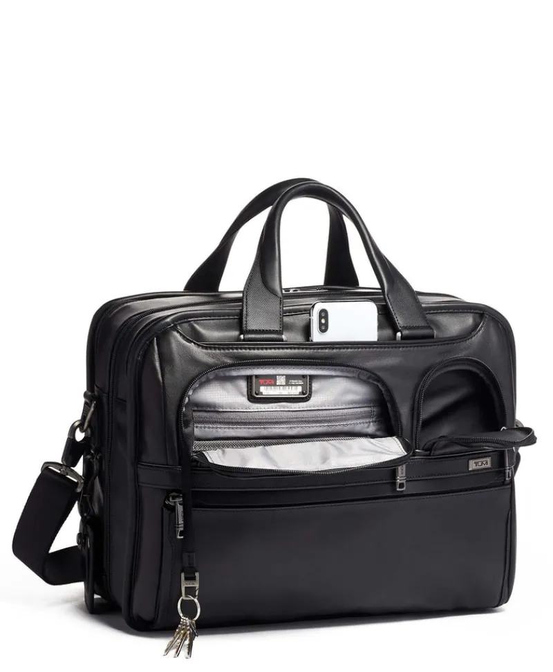 Tumi Briefcases-ALPHA 3 Expandable Laptop Briefcase - Black