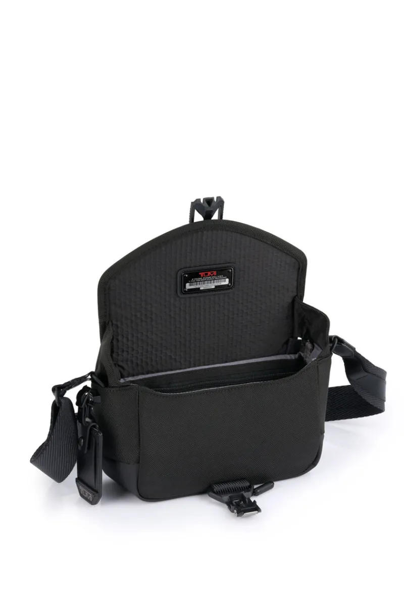 London Luggage Crossbodys-ALPHA BRAVO Compass Flap Crossbody - Black