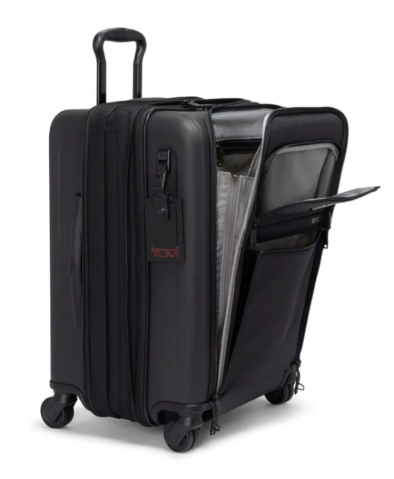Tumi Spinner (4 Wheel) | Hardside Luggage-ALPHA HYBRID 4 Wheeled Continental Expandable Carry-On Small - Black