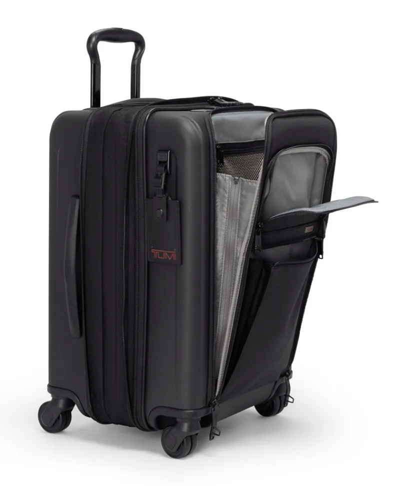 Tumi Spinner (4 Wheel) | Hardside Luggage-ALPHA HYBRID 4 Wheeled International Expandable Carry-On Small - Black