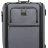 London Luggage Spinner (4 Wheel) | Softside Luggage-ALPHA X Short Trip 4 Wheeled Expandable Checked Luggage 66cm - Meteor Grey
