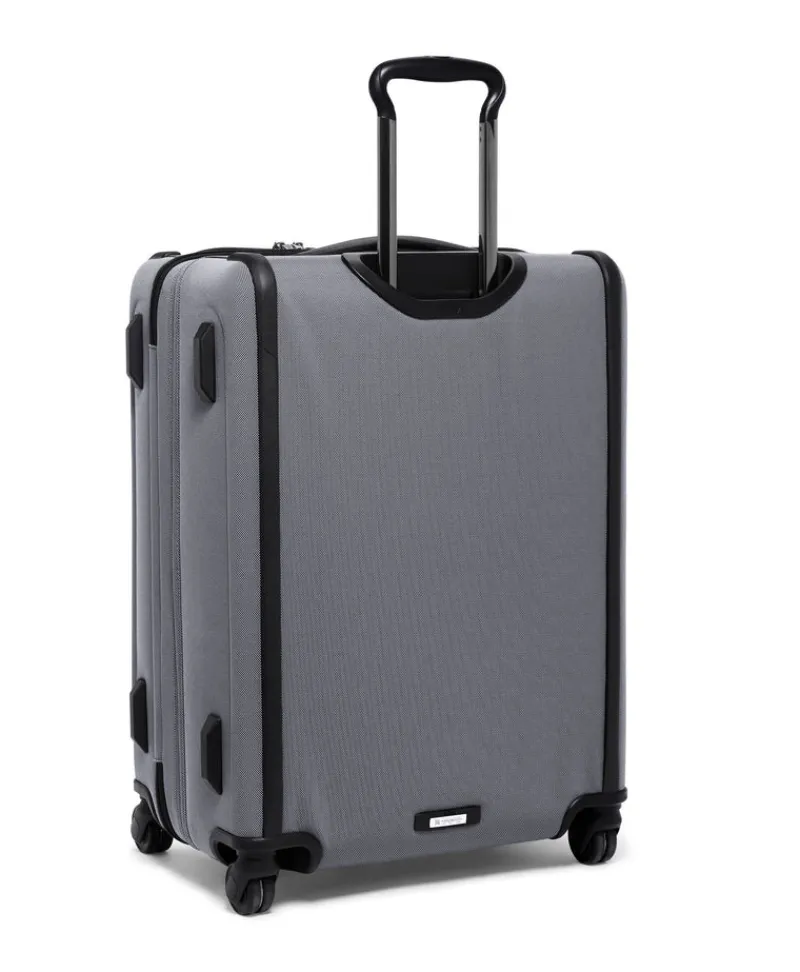 London Luggage Spinner (4 Wheel) | Softside Luggage-ALPHA X Short Trip 4 Wheeled Expandable Checked Luggage 66cm - Meteor Grey