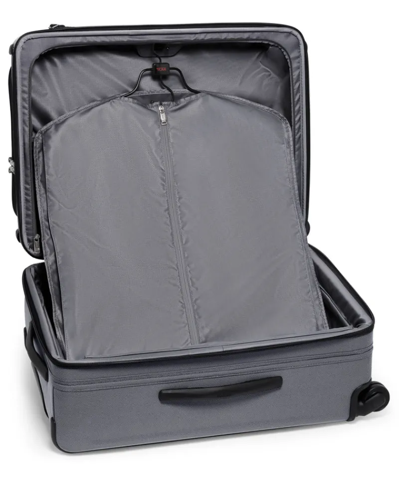 London Luggage Spinner (4 Wheel) | Softside Luggage-ALPHA X Short Trip 4 Wheeled Expandable Checked Luggage 66cm - Meteor Grey