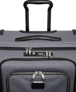 London Luggage Spinner (4 Wheel) | Softside Luggage-ALPHA X Short Trip 4 Wheeled Expandable Checked Luggage 66cm - Meteor Grey