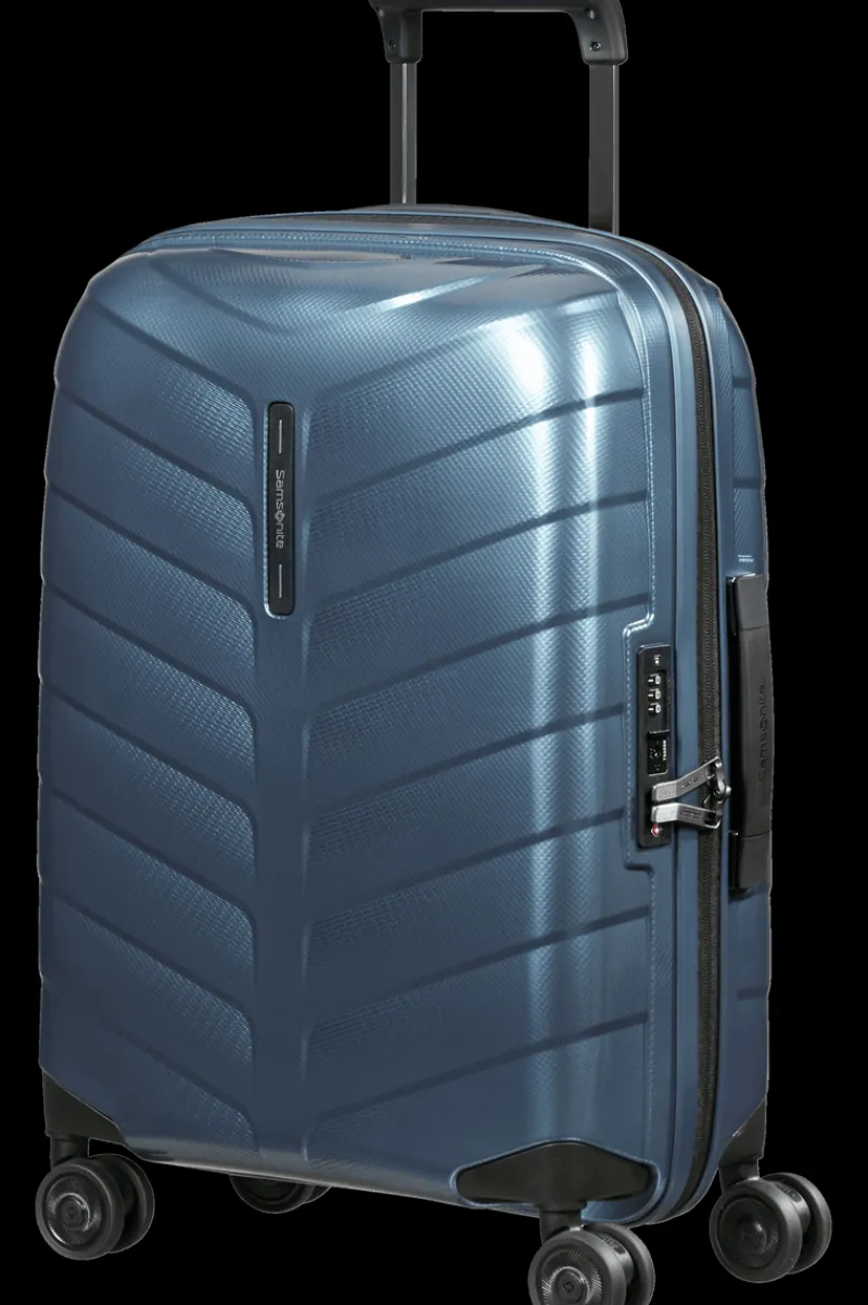 Samsonite Spinner (4 Wheel) | Hardside Luggage-ATTRIX Spinner Expandable (4 wheels) 55cm (20/23cm) - Steel Blue