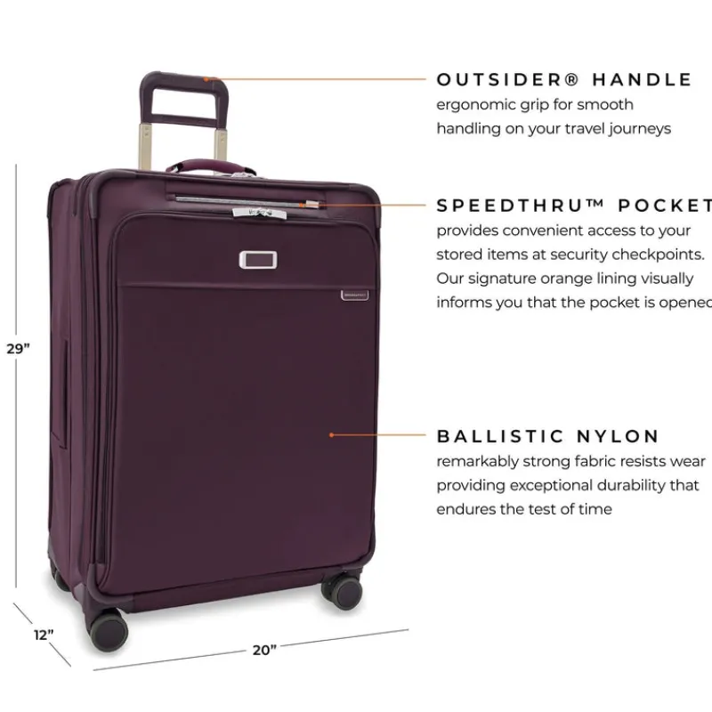 Briggs & Riley Spinner (4 Wheel) | Softside Luggage-BASELINE Limited Edition Large Expandable Spinner - Plum