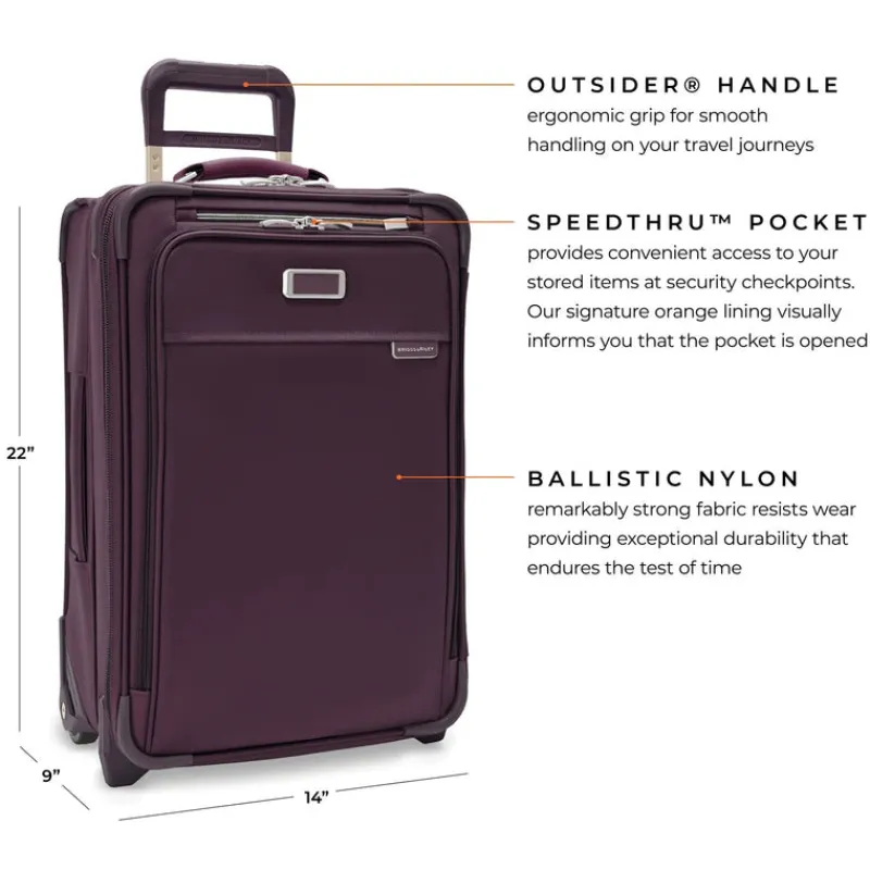 Briggs & Riley Upright (2 Wheel) | Cabin Luggage-BASELINE Limited Edition Essential 2-Wheel Expandable Carry-On - Plum