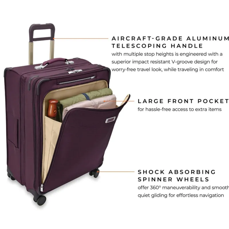 Briggs & Riley Spinner (4 Wheel) | Softside Luggage-BASELINE Limited Edition Large Expandable Spinner - Plum
