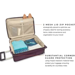 Briggs & Riley Upright (2 Wheel) | Cabin Luggage-BASELINE Limited Edition Essential 2-Wheel Expandable Carry-On - Plum