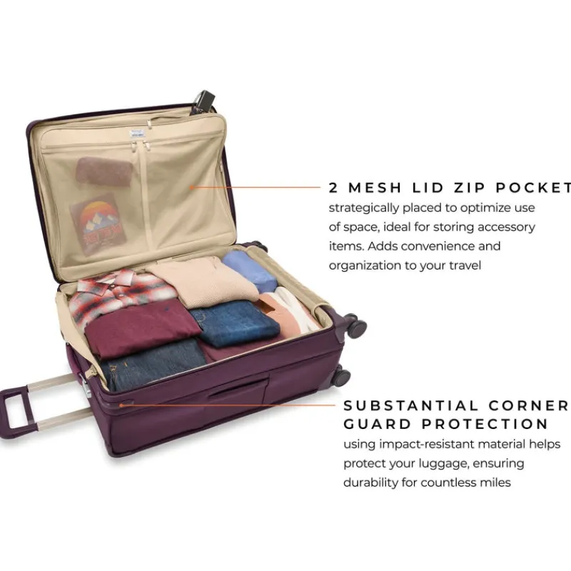 Briggs & Riley Spinner (4 Wheel) | Softside Luggage-BASELINE Limited Edition Large Expandable Spinner - Plum