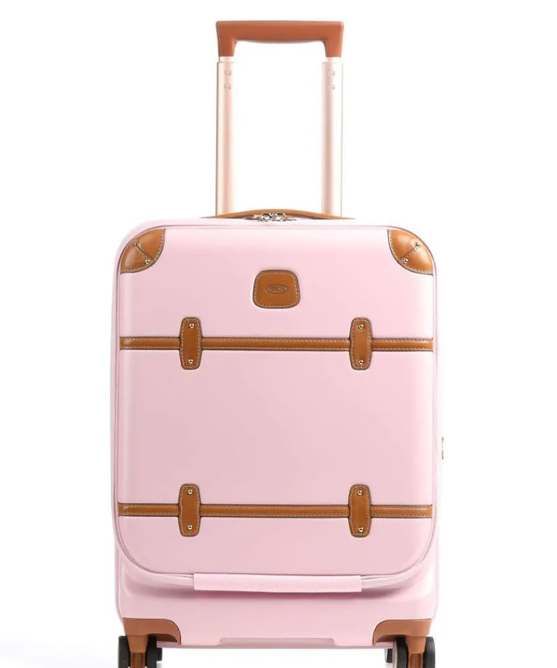 Brics Hardside Luggage | Spinner (4 Wheel)-Bellagio 2 Trolley 55cm with Front Pocket - Pink