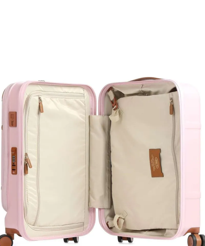 Brics Hardside Luggage | Spinner (4 Wheel)-Bellagio 2 Trolley 55cm with Front Pocket - Pink