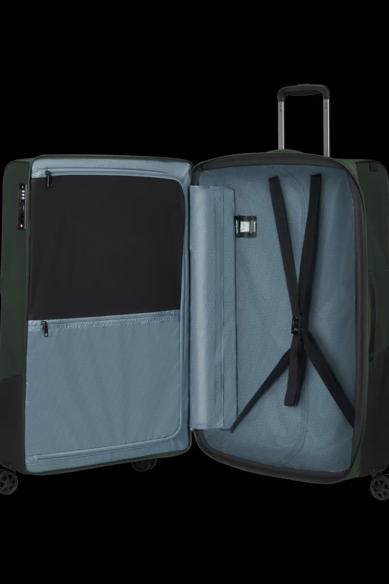 Samsonite Spinner (4 Wheel) | Softside Luggage-BIZ2GO TRVL Spinner (4 wheels) 77cm - Earth Green