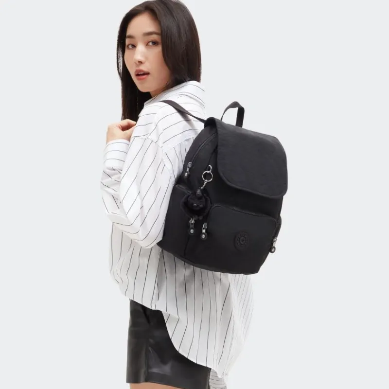 Kipling Backpacks-City Zip S Small Backpack with Adjustable Straps - Black Noir (black)