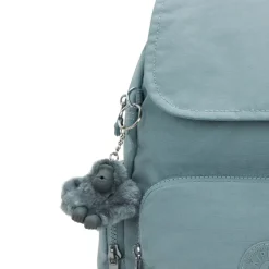 Kipling Backpacks-City Zip S Small Backpack with Adjustable Straps - Relaxed Grey (blue)