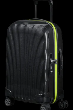 Samsonite Spinner (4 Wheel) | Hardside Luggage-C-Lite Spinner (4 wheels) 55cm Expandable Cabin - Black/Lime
