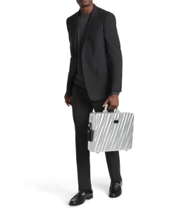 London Luggage Briefcases-19 Degree Aluminium Briefcase - Silver
