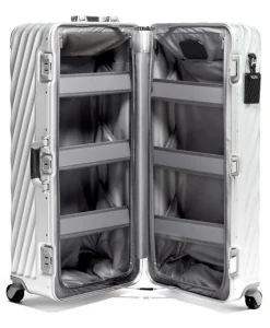 London Luggage Spinner (4 Wheel) | Aluminium Luggage-19 Degree Aluminium (87cm) Rolling Trunk 4 wheeled - Silver