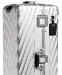 London Luggage Spinner (4 Wheel) | Aluminium Luggage-19 Degree Aluminium (87cm) Rolling Trunk 4 wheeled - Silver