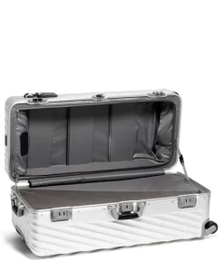 London Luggage Spinner (4 Wheel) | Aluminium Luggage-19 Degree Aluminium (87cm) Rolling Trunk 4 wheeled - Silver