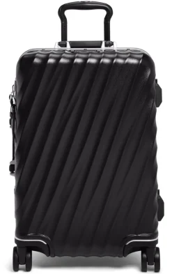 London Luggage Spinner (4 Wheel) | Hardside Luggage-19 Degree Frame International 4 Wheeled Carry-On 55cm - Black Texture