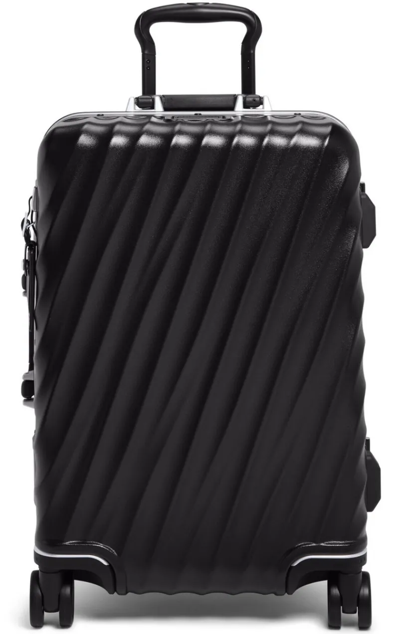 London Luggage Spinner (4 Wheel) | Hardside Luggage-19 Degree Frame International 4 Wheeled Carry-On 55cm - Black Texture