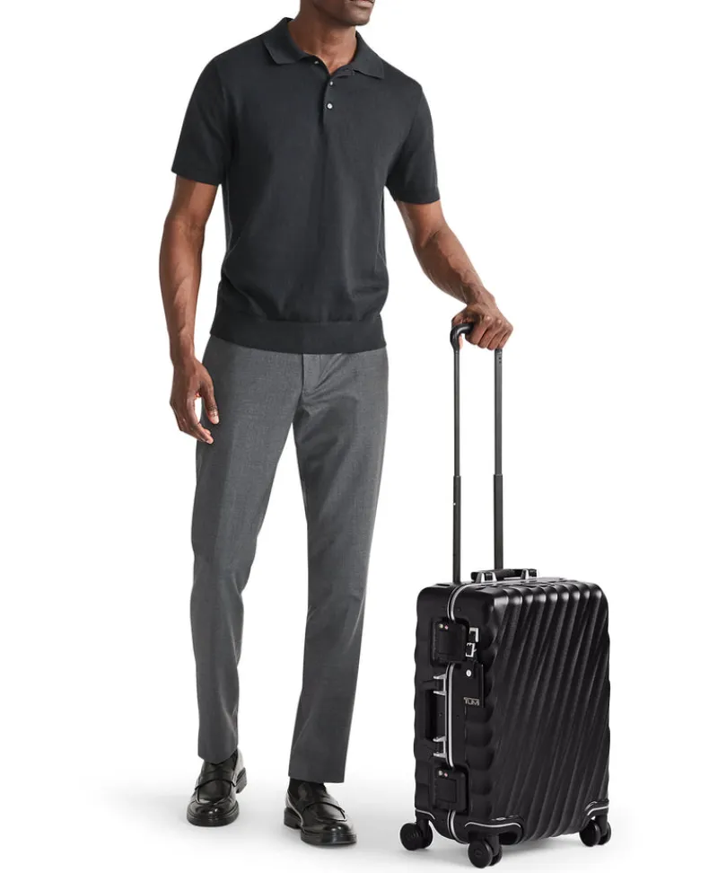 London Luggage Spinner (4 Wheel) | Hardside Luggage-19 Degree Frame International 4 Wheeled Carry-On 55cm - Black Texture