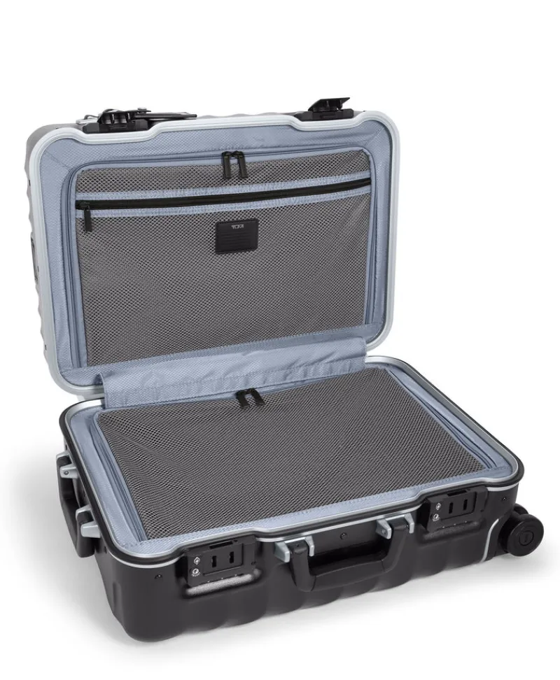 London Luggage Spinner (4 Wheel) | Hardside Luggage-19 Degree Frame International 4 Wheeled Carry-On 55cm - Black Texture