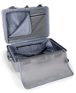 London Luggage Spinner (4 Wheel) | Hardside Luggage-19 Degree Frame Short Trip 4 Wheeled Checked Luggage 66cm - Pearl Grey