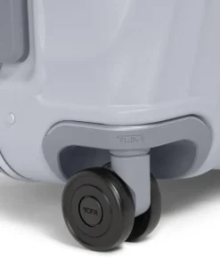 London Luggage Spinner (4 Wheel) | Hardside Luggage-19 Degree Frame Short Trip 4 Wheeled Checked Luggage 66cm - Pearl Grey