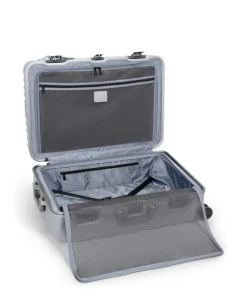 London Luggage Spinner (4 Wheel) | Hardside Luggage-19 Degree Frame Short Trip 4 Wheeled Checked Luggage 66cm - Pearl Grey