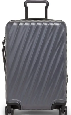 London Luggage Spinner (4 Wheel) | Hardside Luggage-19 Degree International Expandable Carry-On 55cm - Grey Texture