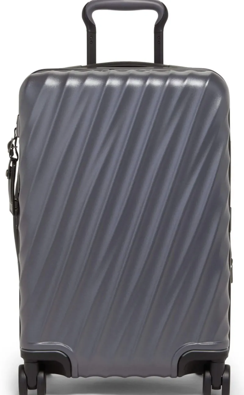 London Luggage Spinner (4 Wheel) | Hardside Luggage-19 Degree International Expandable Carry-On 55cm - Grey Texture