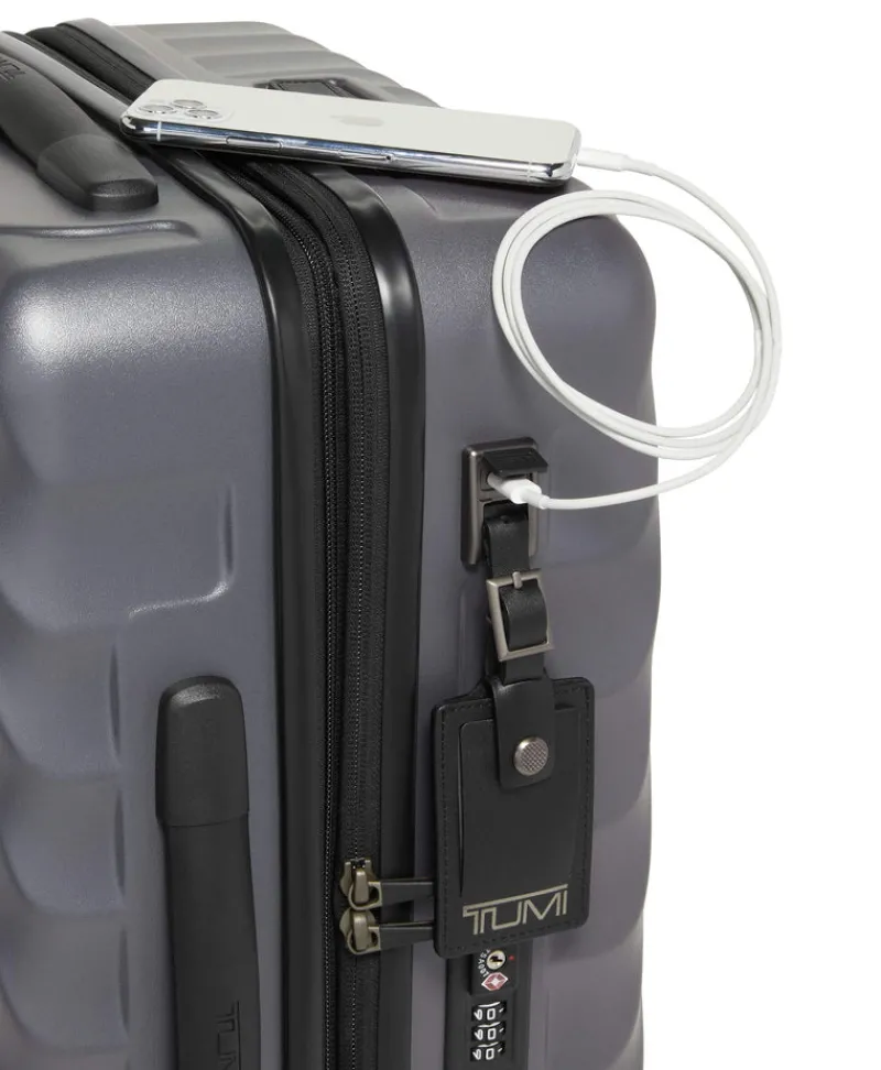 London Luggage Spinner (4 Wheel) | Hardside Luggage-19 Degree International Expandable Carry-On 55cm - Grey Texture