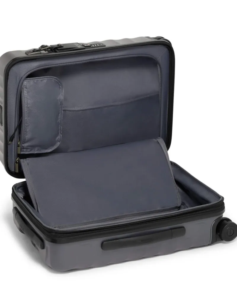 London Luggage Spinner (4 Wheel) | Hardside Luggage-19 Degree International Expandable Carry-On 55cm - Grey Texture