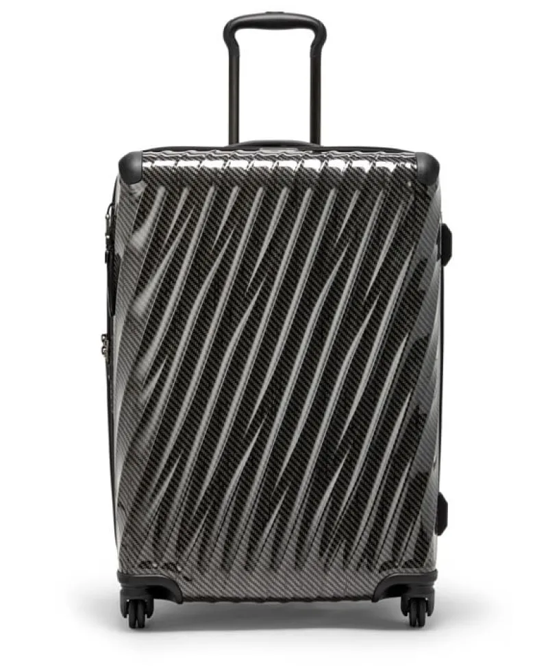 London Luggage Hardside Luggage | Cabin Luggage-19 Degree Lite Short Trip Checked Luggage 66 cm - Black/Graphite