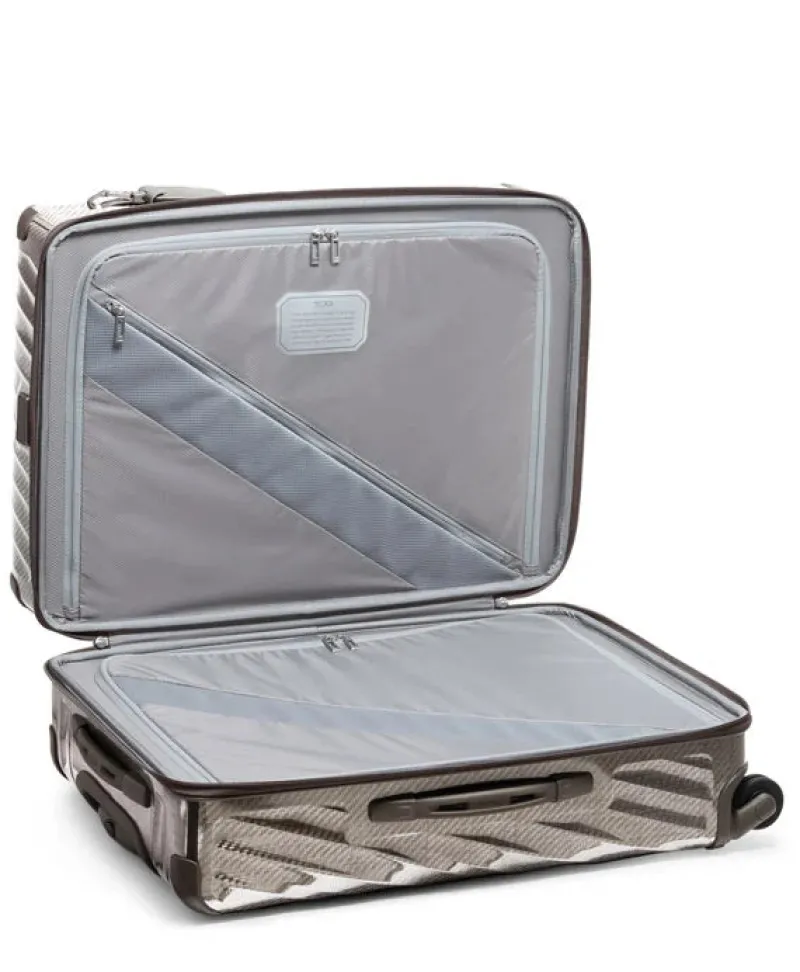 London Luggage Hardside Luggage | Cabin Luggage-19 Degree Lite Short Trip Checked Luggage 66 cm - Titanium