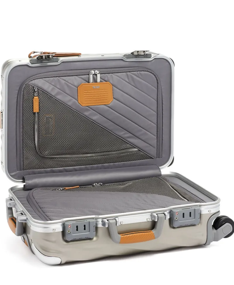 London Luggage Aluminium Luggage | Hardside Luggage-19 Degree Titanium International Carry-On - Titanium