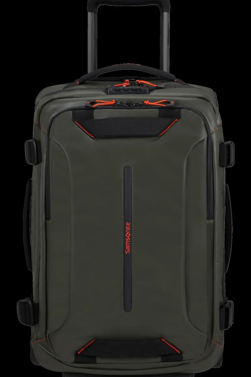 London Luggage Upright (2 Wheel) | Eco Friendly Luggage-ECODIVER Duffle with wheels double frame 55cm - Climbing Ivy