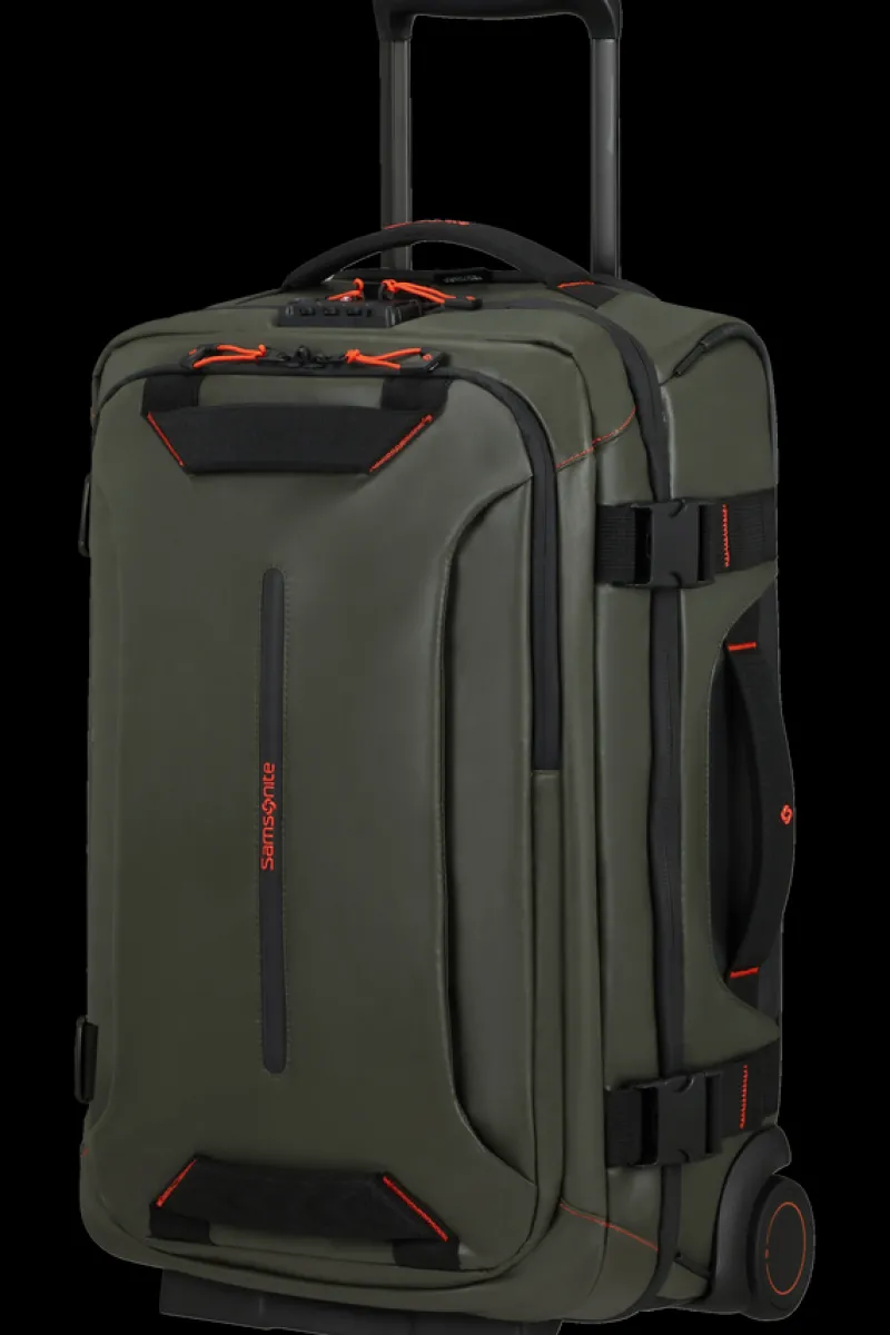 London Luggage Upright (2 Wheel) | Eco Friendly Luggage-ECODIVER Duffle with wheels double frame 55cm - Climbing Ivy