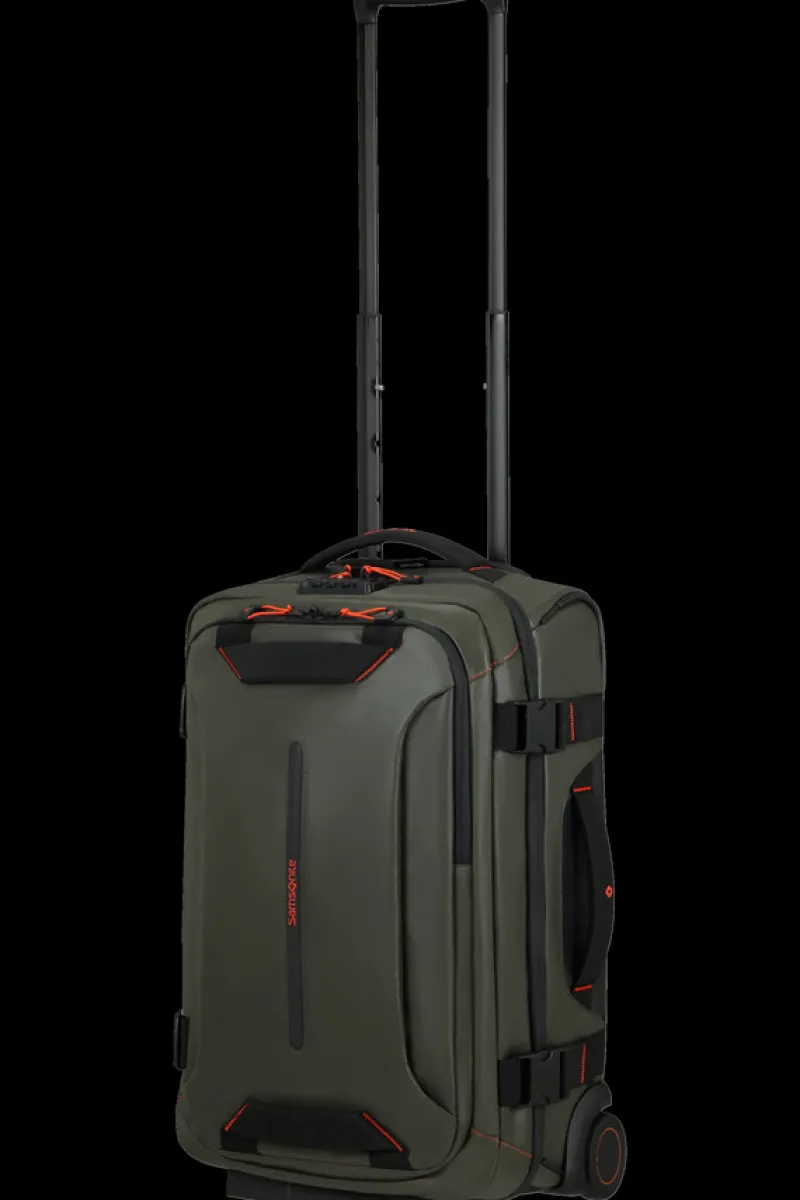 London Luggage Upright (2 Wheel) | Eco Friendly Luggage-ECODIVER Duffle with wheels double frame 55cm - Climbing Ivy
