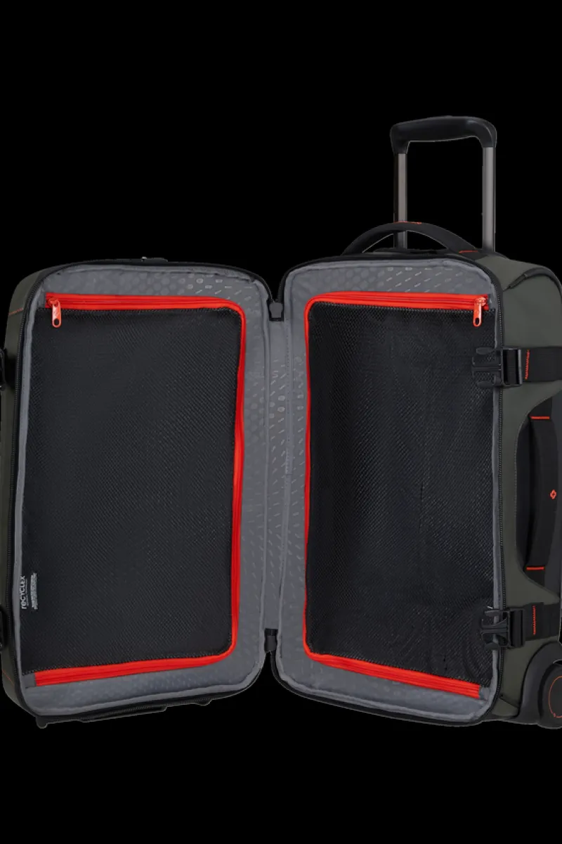 London Luggage Upright (2 Wheel) | Eco Friendly Luggage-ECODIVER Duffle with wheels double frame 55cm - Climbing Ivy