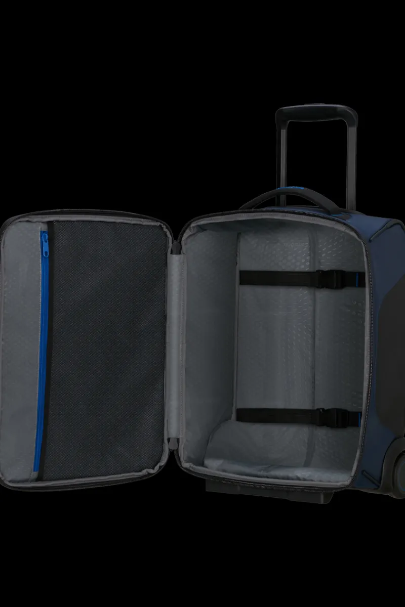 London Luggage Upright (2 Wheel) | Eco Friendly Luggage-ECODIVER Duffle with wheels underseater 45cm - Blue Nights