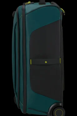 Samsonite Upright (2 Wheel) | Lightweight Luggage-ECODIVER Duffle with wheels 67cm - Dark Teal/Lime