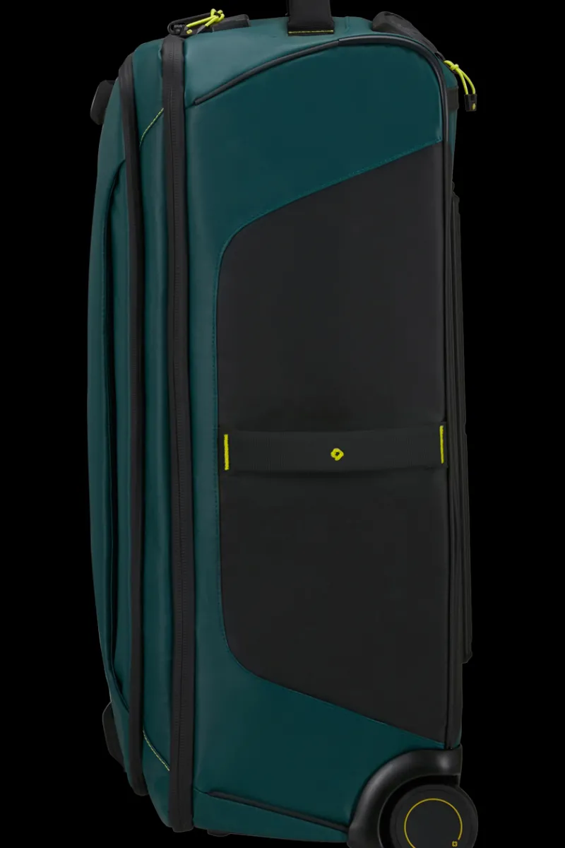 Samsonite Upright (2 Wheel) | Lightweight Luggage-ECODIVER Duffle with wheels 67cm - Dark Teal/Lime