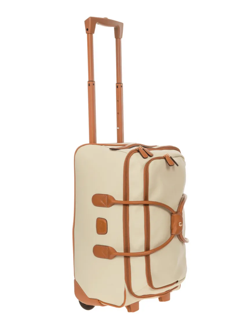 Brics Upright (2 Wheel) | Softside Luggage-Firenze Cabin Wheeled Holdall - Cream