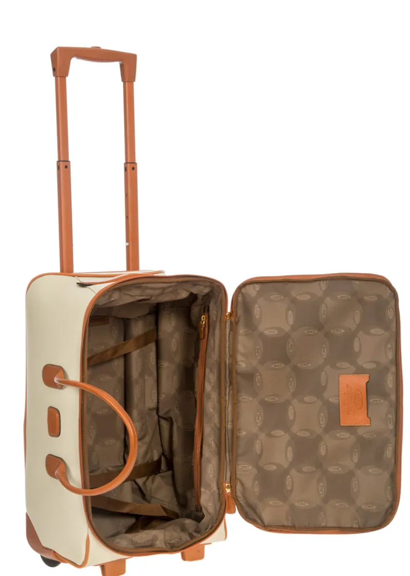Brics Upright (2 Wheel) | Softside Luggage-Firenze Cabin Wheeled Holdall - Cream